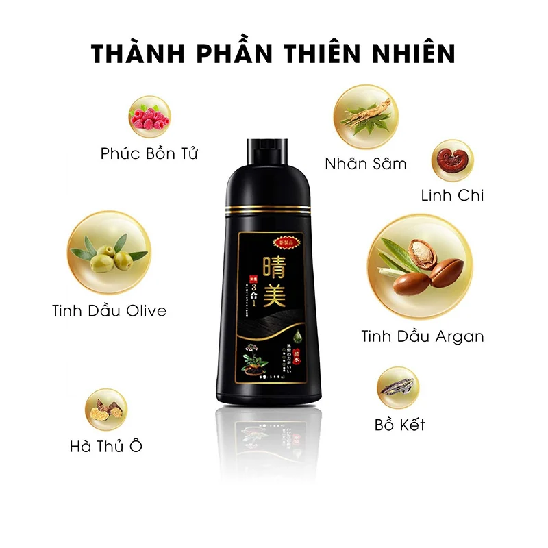 Dầu gội nhuộm tóc Komi Nhật Bản 500ml màu nâu hạt dẻ - Hàng Nhật nội địa
