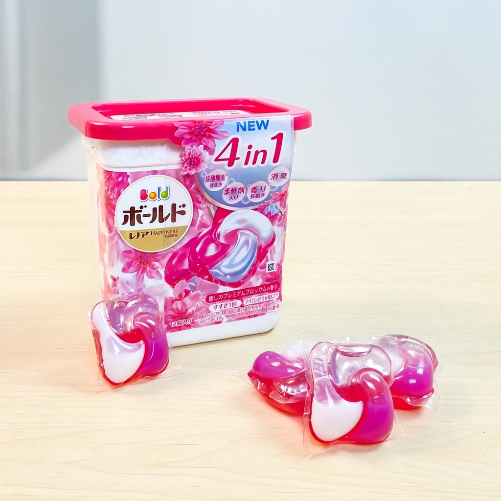 Viên giặt xả Gel Ball Bold 4 in 1 hộp 12 viên hồng ( hương hoa) - Hàng Nhật nội địa