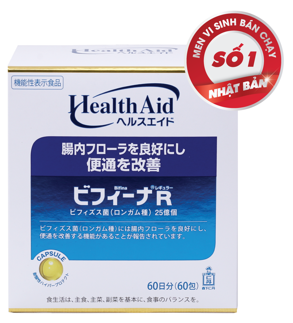 Bột men vi sinh HealthAid Bifina R 60 gói - Hàng Nhật chính hãng