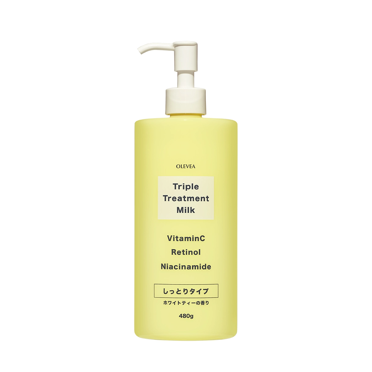 Sữa dưỡng thể dưỡng da sáng mịn và ẩm mượt – OLEVEA TRIPLE TREATMENT MILK VITAMIN (480g) - Hàng Nhật nội địa