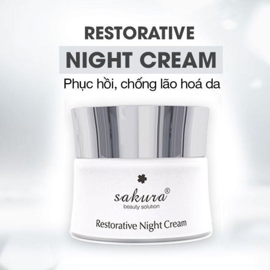 KEM DƯỠNG TRẮNG, PHỤC HỒI DA BAN ĐÊM SAKURA CRYSTAL CLEAR WHITE & REPAIRING CREAM