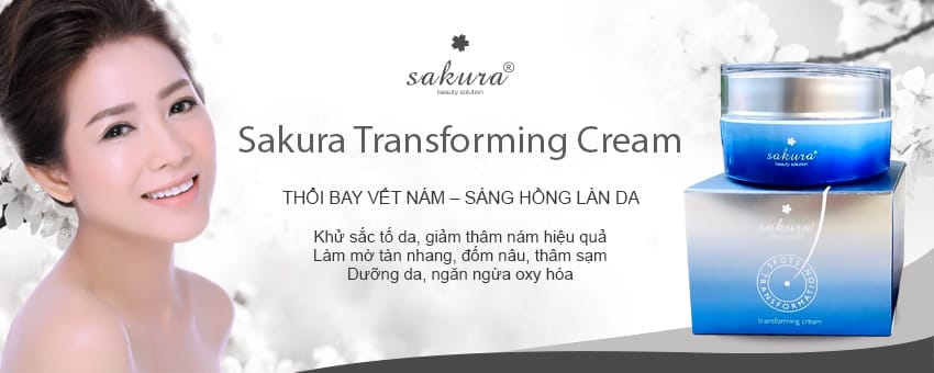 Kem trị nám, dưỡng trắng da, chống lão hóa cao cấp Sakura Transforming Cream NEW
