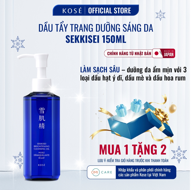 Dầu tẩy trang dưỡng ẩm và làm sạch sâu Sekkisei Brightening Cleansing Oil 150ml - Hàng Nhật nội địa