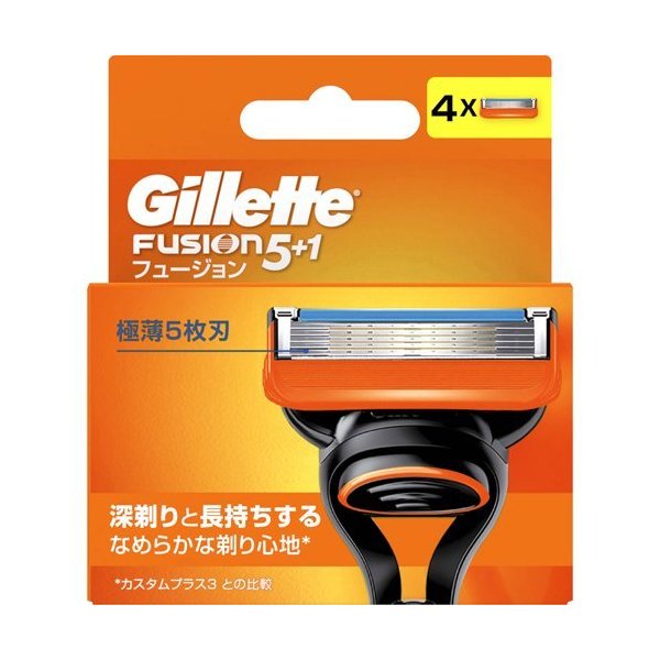 Set 4 lưỡi dao cạo râu Gillette Fusion Nhật Bản 5+1 lưỡi kép (MẪU 3)