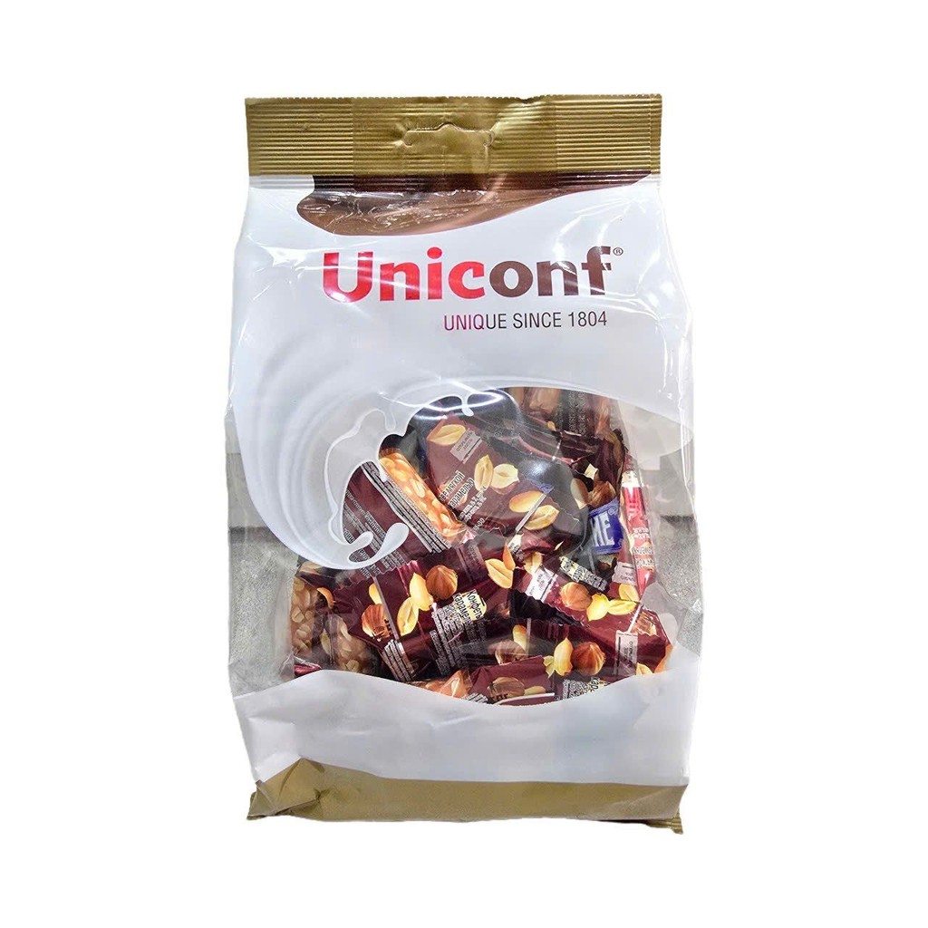 (Nga) Kẹo caramel mềm vị đậu phộng và hạt phỉ Uniconf 500g