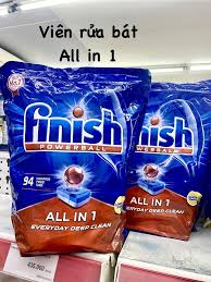 Viên rửa bát Finish nhiều chức năng (all in 1) hàng Châu Âu xuất Nhật túi 94 viên - Hàng Nhật nội địa