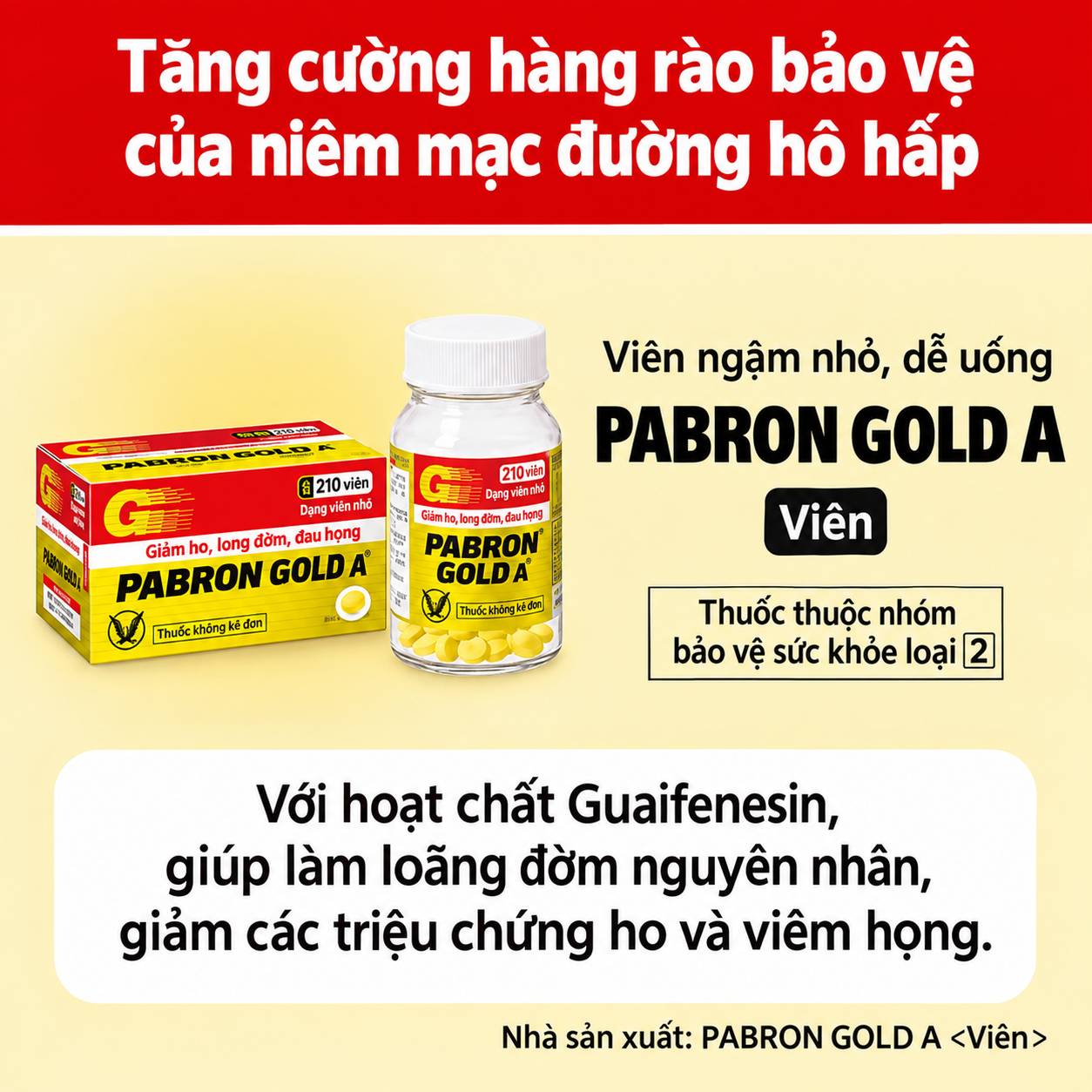 Viên uống hỗ trợ cảm cúm Taisho Pabron Gold A 210 viên – Hàng Nhật chính hãng