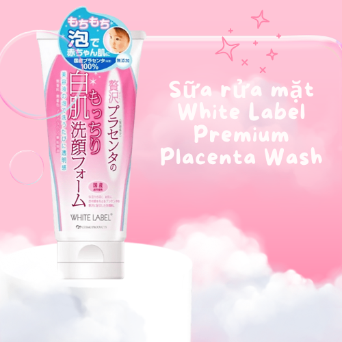 Sữa rửa mặt chứa tinh chất nhau thai ngựa sạch sâu, sáng mịn White Label Premium Placenta Wash MICCOSMO 110g - Hàng Nhật chính hãng