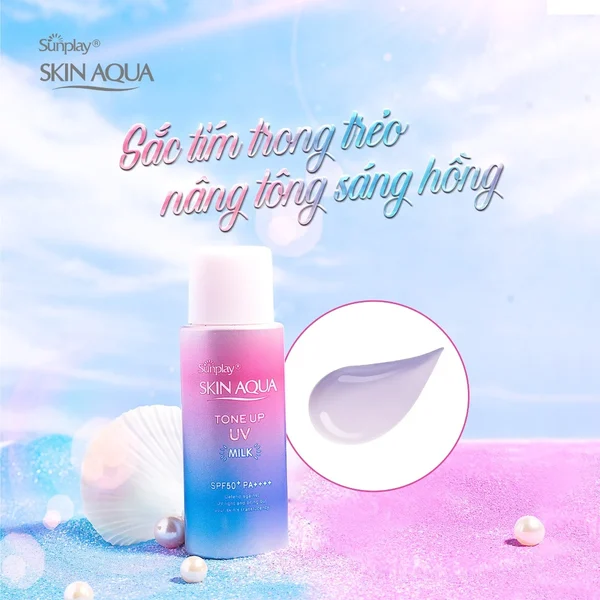 Sữa Chống Nắng Sunplay Skin Aqua Tone Up UV Milk Lavender 50g - Hàng Nhật chính hãng