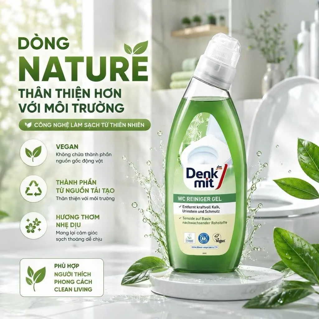 Dung dịch tẩy đa năng nhà vệ sinh, bồn cầu Denkmit 750ml ( hương tươi mát)