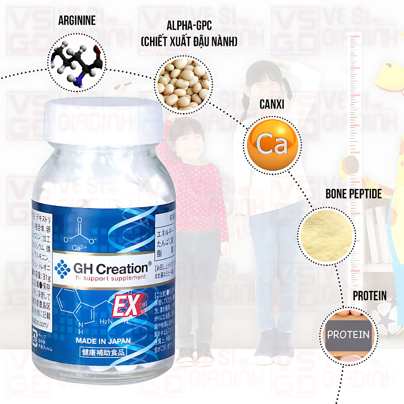 ( Big Sale) Viên uống hỗ trợ tăng chiều cao GH Creation EX 270v Nhật Bản- Hàng Nhật nội địa