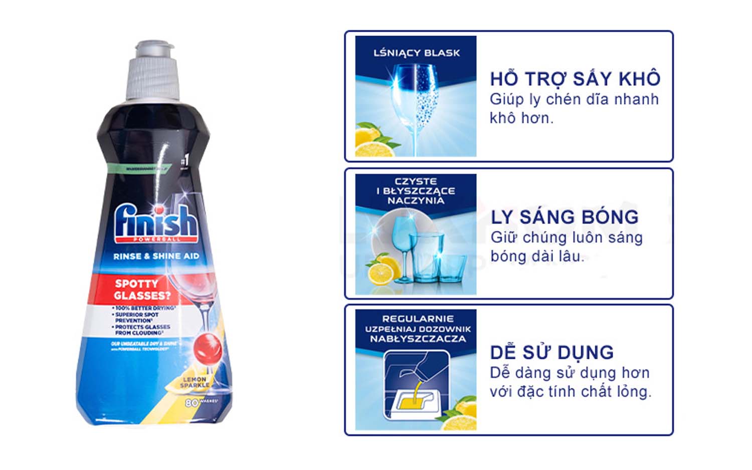 Nước làm bóng cho máy rửa bát Finish 800ml không mùi