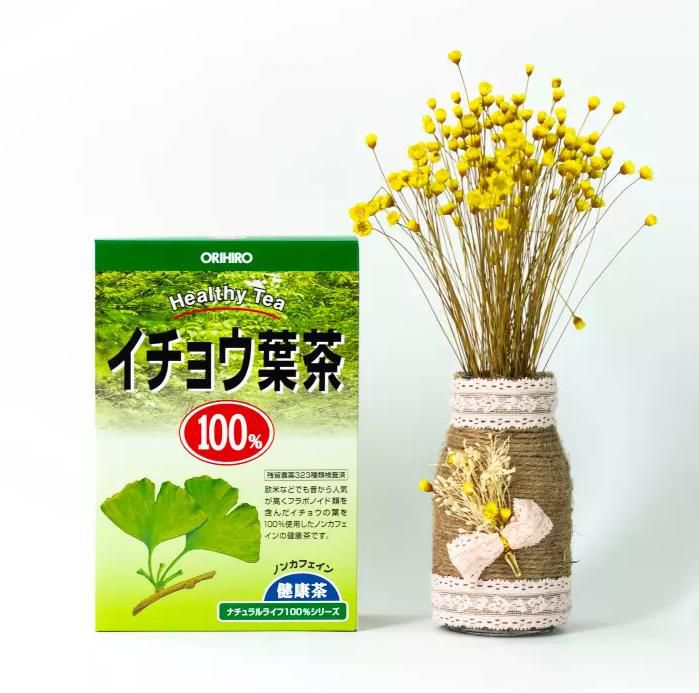 Trà lá bạch quả Ginkgo Biloba bổ não hỗ trợ trí nhớ Orihiro 26 gói - Hàng Nhật nội địa