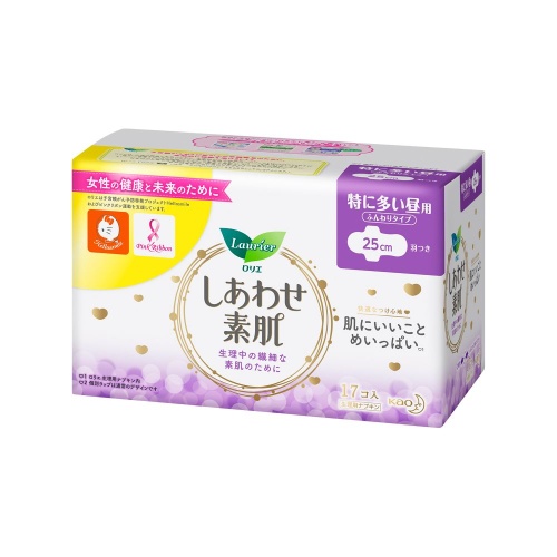 Băng vệ sinh Laurier siêu mỏng cánh 25cm - gói 17 miếng - Hàng Nhật nội địa