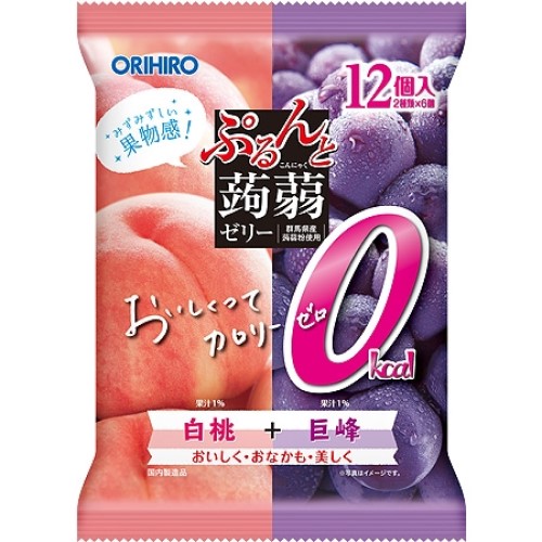 Thạch Orihio vị đào và nho tím 240g (12 chiếc)