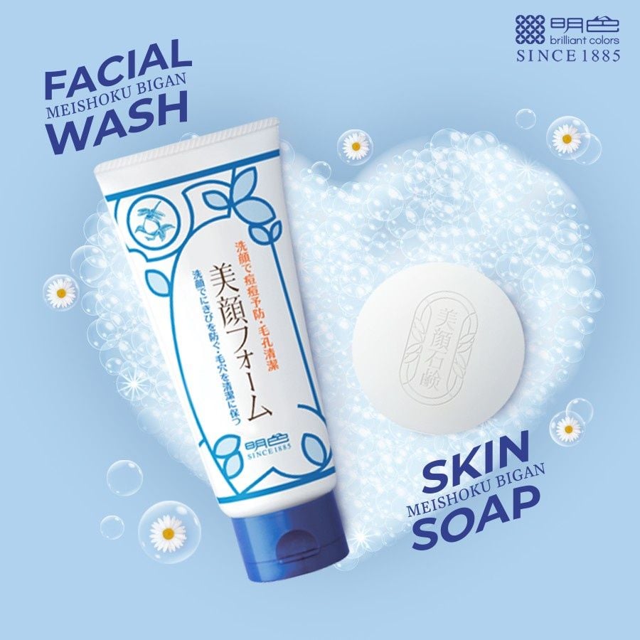 Sữa Rửa Mặt Ngăn Ngừa Mụn Meishoku Bigan Facial Wash 80g - Hàng Nhật nội địa
