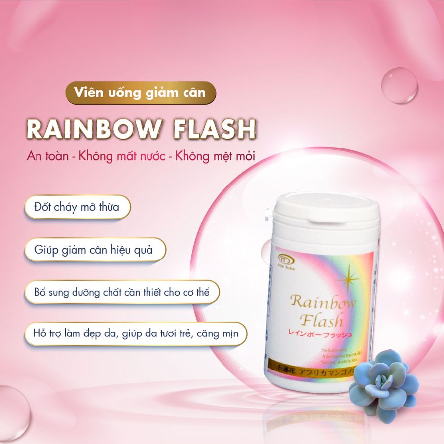 Viên uống hỗ trợ giảm cân Rainbow Flash 300mg*180 viên/hộp- Hàng Nhật nội địa