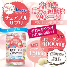 Viên nhai Collagen + Placenta Orihiro túi 90 Viên - Hàng Nhật nội địa