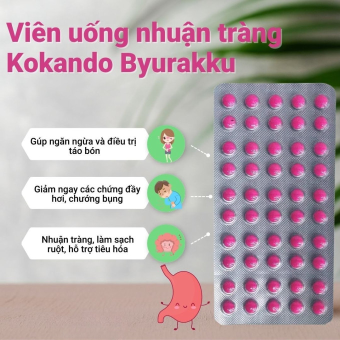 Viên Uống Nhuận Tràng Kokando Byurakku ( 1 vỉ 50 viên)