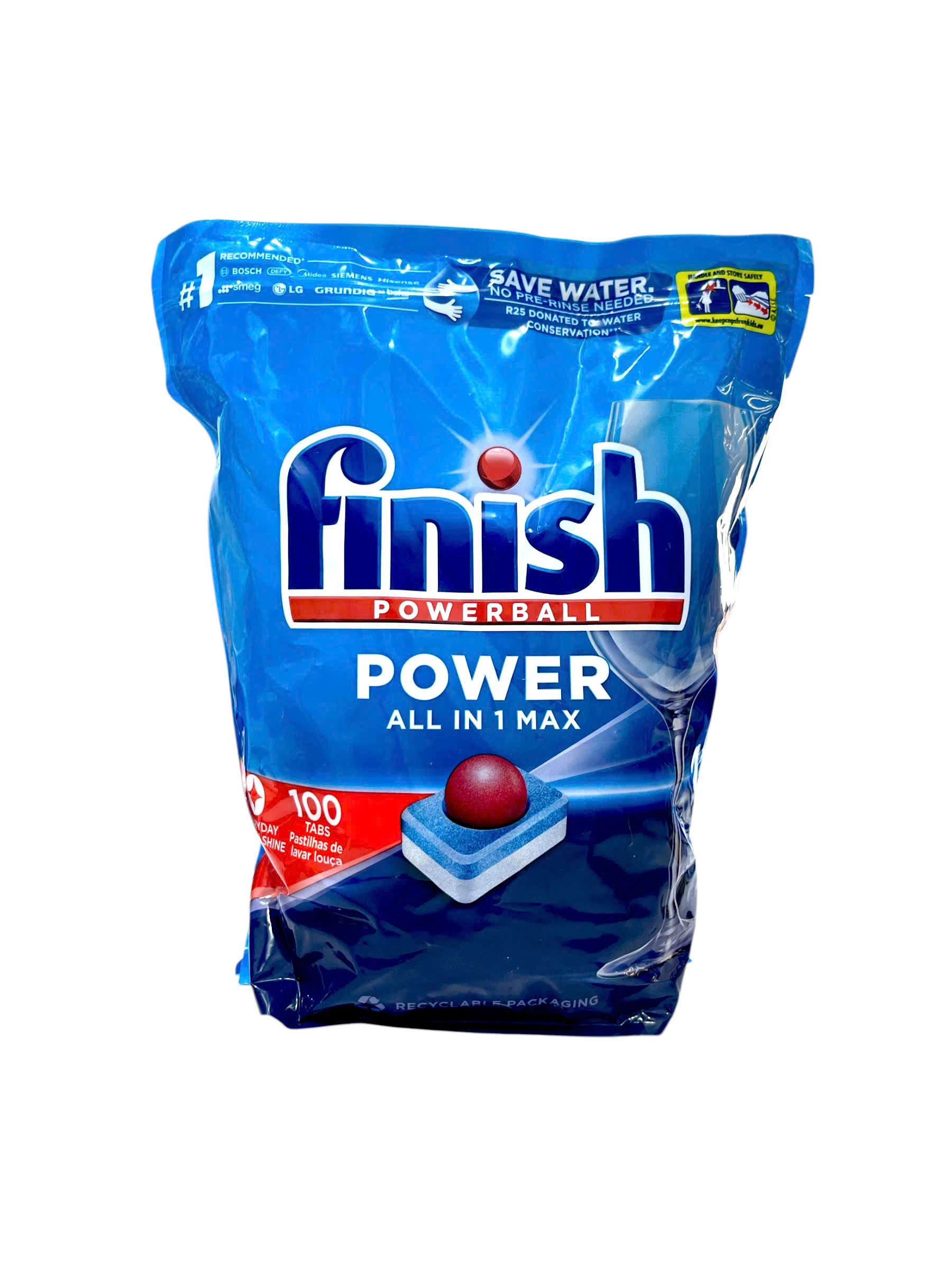 Viên rửa chén bát Finish Power All in 1 túi 100 viên