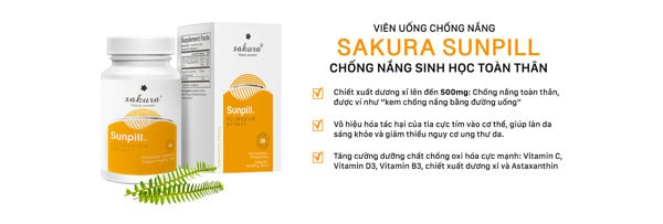 Viên uống chống nắng sinh học toàn thân Sakura Sunpill