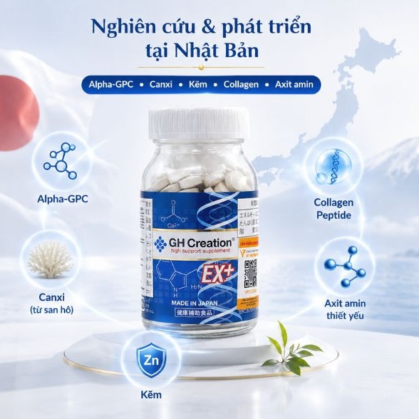 (Chính hãng) Viên Uống Hỗ Trợ Phát Triển Chiều Cao 270 Viên GH Creation EX+  -  Hàng Nhật chính hãng
