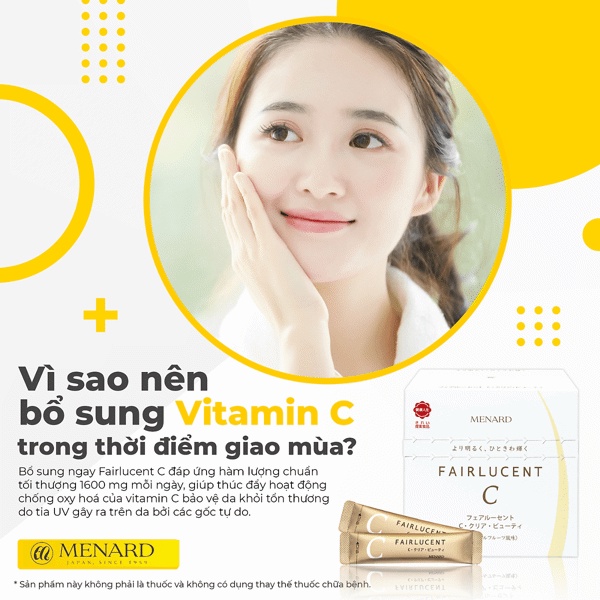 Bột Vitamin C Menard Fairlucent Dưỡng Trắng, Làm Mờ Nám, Chống Nắng Nội Sinh (60 gói)