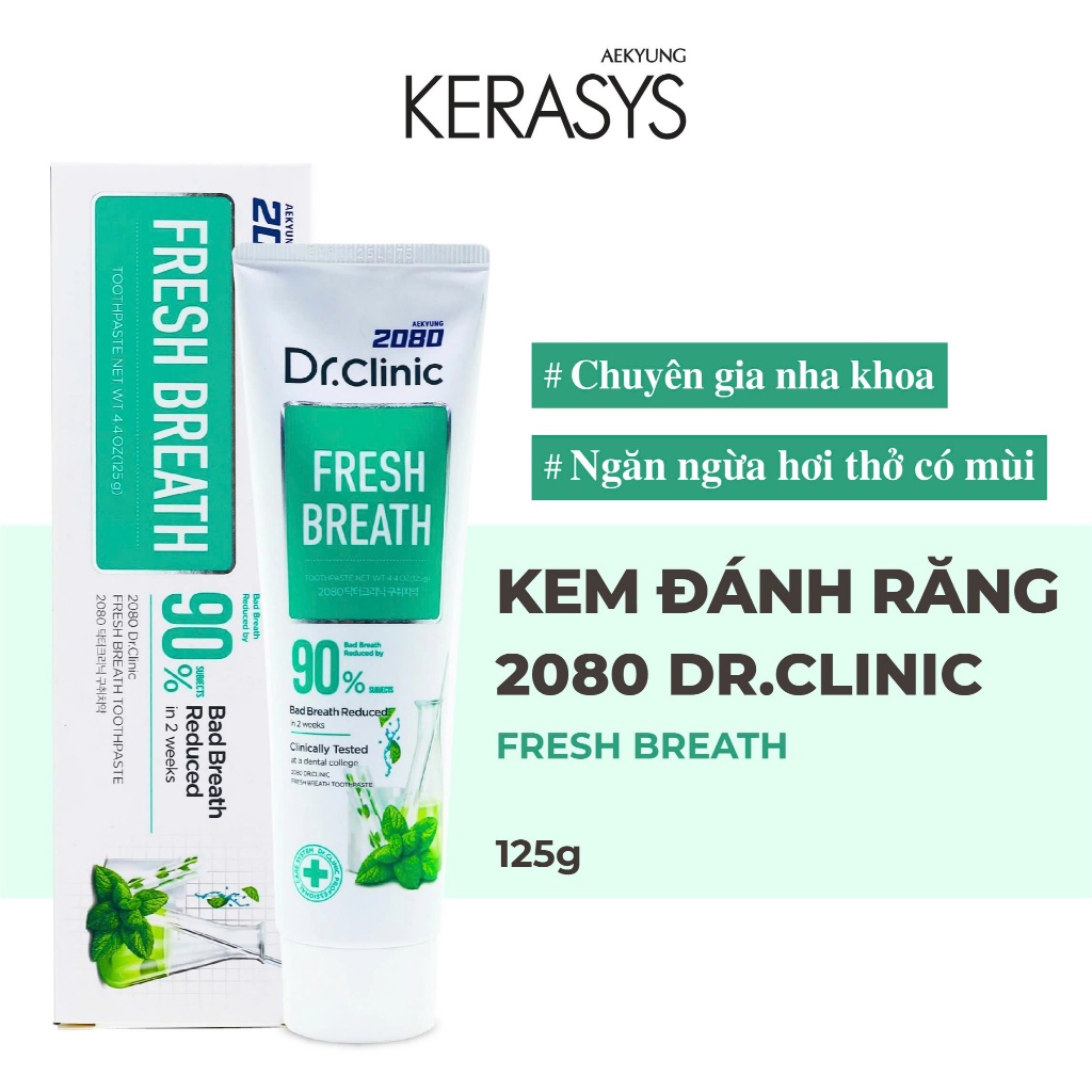 KEM ĐÁNH RĂNG CC HÀN QUỐC AEKYUNG 2080 DR. CLINIC TARTAR CONTROL ngăn ngừa hơi thở có mùi 125gr - Hàng Nhật nội địa