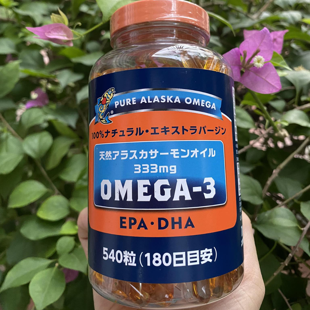 Viên uống dầu cá hồi Omega 3 Pure Alaska 540 viên new 2025 - Hàng Nhật nội địa