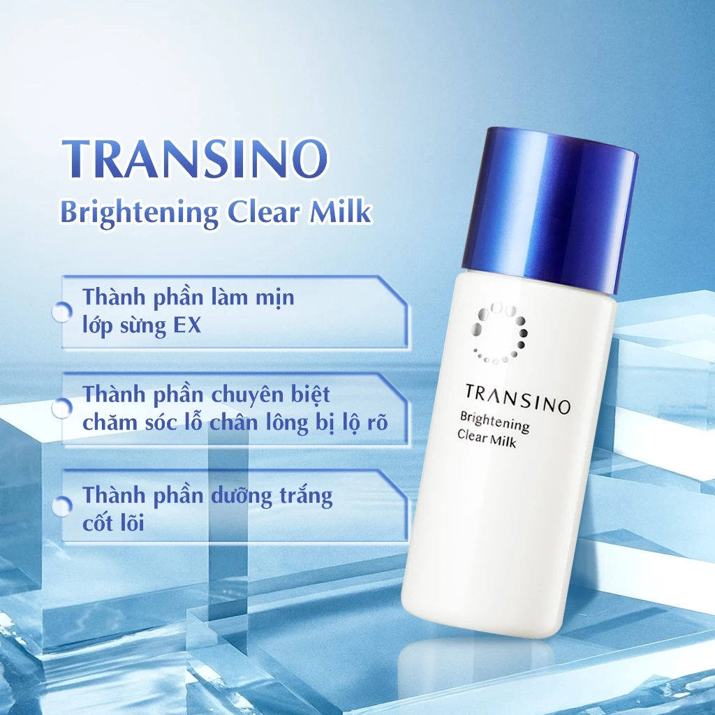 Sữa dưỡng trắng da cấp ẩm sâu Transino Brightening Clear Milk 100ml - Hàng Nhật nội địa
