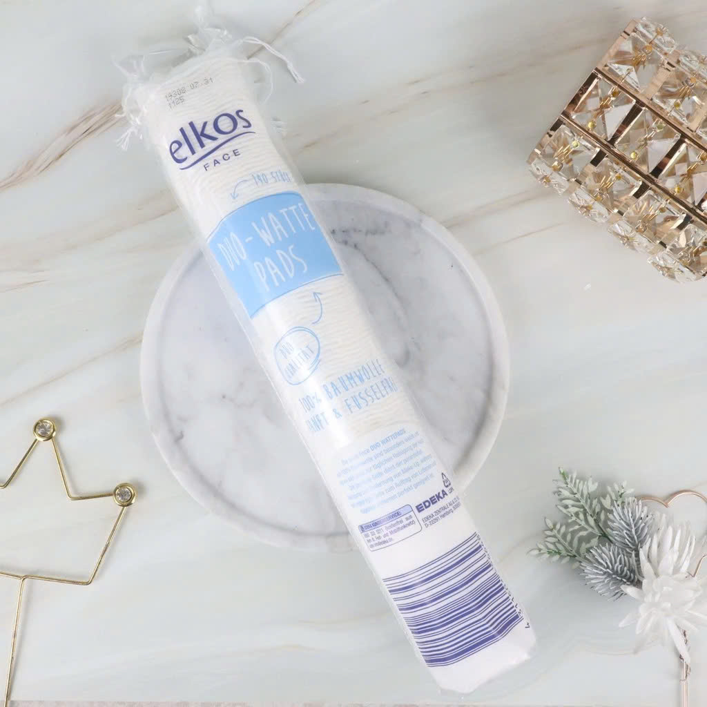 Bông tẩy trang Elkos 140 miếng - Hàng Nhật nội địa