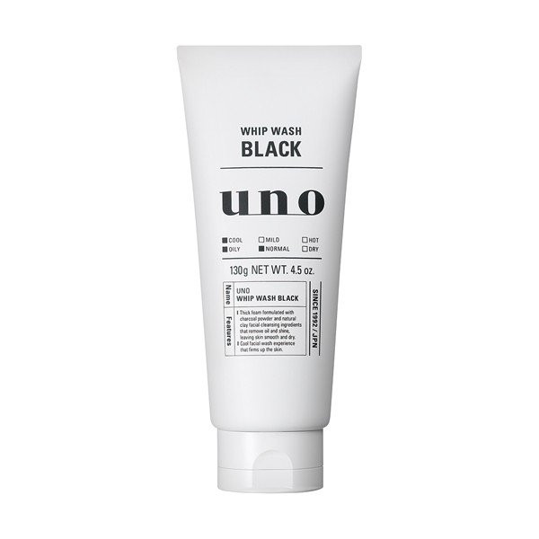 Sữa rửa mặt cho nam làm sạch bã nhờn, bụi bẩn UNO Whip wash black 130gr- Hàng Nhật nội địa