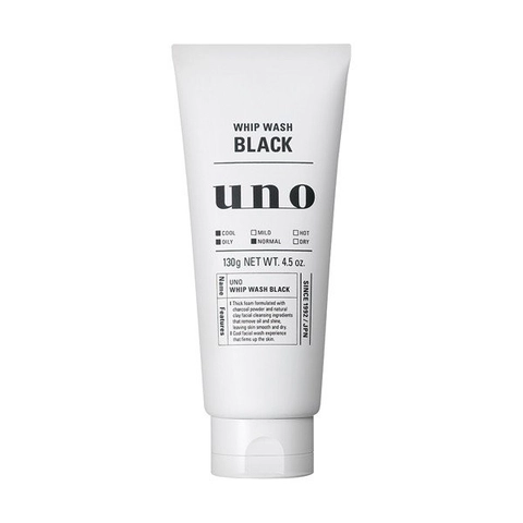 Sữa rửa mặt tạo bọt sạch nhờn Uno Men Whip Wash Black 130g - Hàng Nhật chính hãng