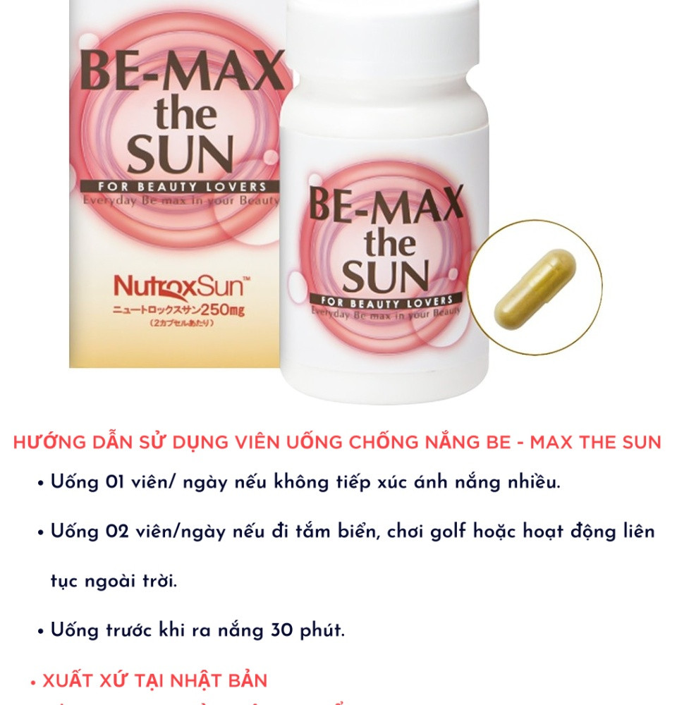 Viên Uống Chống Nắng Be-Max The Sun 30 Viên - Hàng Nhật nội địa