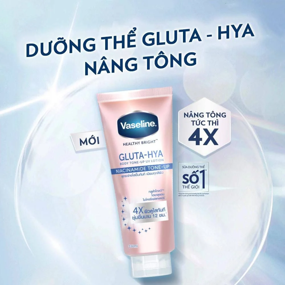 ( Thái Lan) Sữa Dưỡng Thể Vaseline Gluta-Hya Nâng Tông Tức Thì Tuýp 300ml