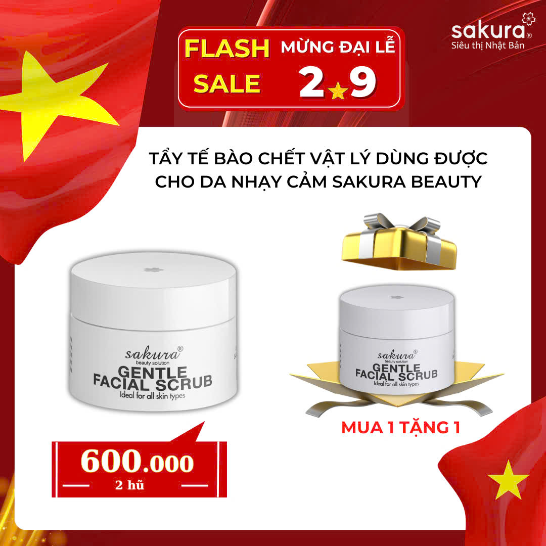 Kem Tẩy Tế Bào Chết Vùng Mặt Sakura Gentle Facial Scrub 30g - Hàng Nhật Nội Địa