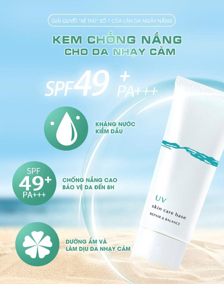 Kem chống nắng cho da nhạy cảm Meishoku Repair & Balance 40g - Hàng Nhật nội địa