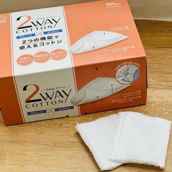 COTTON LABO- Bông tẩy trang 80 tờ x 2 hộp - Hàng Nhật nội địa