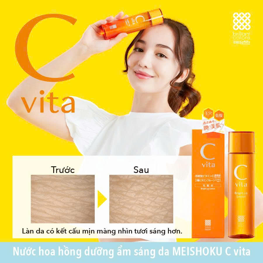 Nước Hoa Hồng Dưỡng Sáng Da Meishoku C Vita Bright Up Lotion 150ml - Hàng Nhật Nội Địa