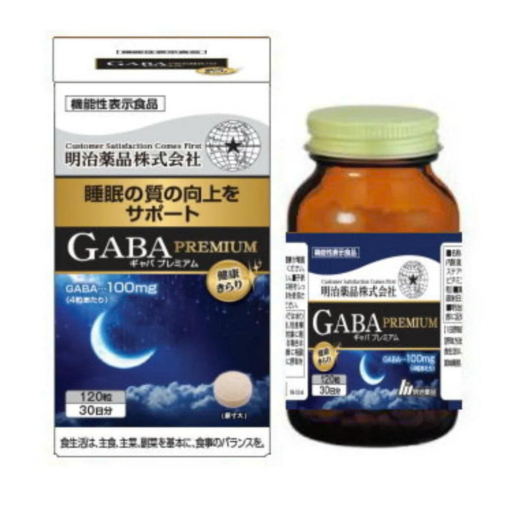 Viên uống hỗ trợ giấc ngủ sâu, giảm căng thẳng Gaba Premium Meiji 120 viên- Hàng Nhật nội địa