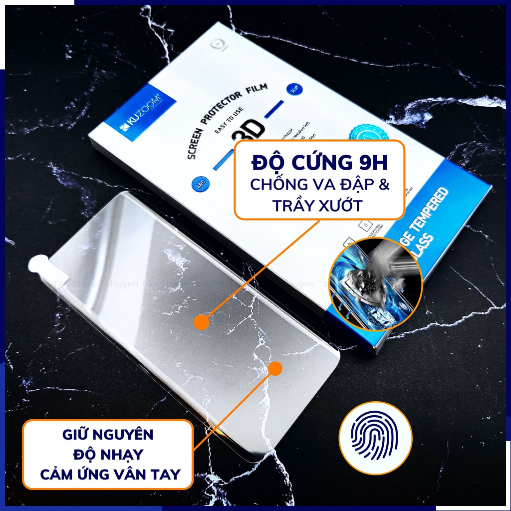 Cường lực huawei p70 pro UV trong suốt keo lỏng chính hãng kuzoom chống va đập vân tay nhạy phụ kiện huỳnh tân store