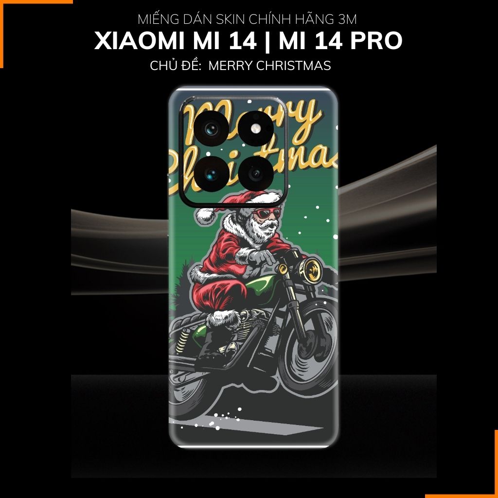 Dán skin điện thoại Xiaomi Mi 14 , Mi 14 Pro full body và camera nhập khẩu chính hãng USA in hình MERRY CHRISTMAS - SKD P02 phụ kiện điện thoại huỳnh tân store