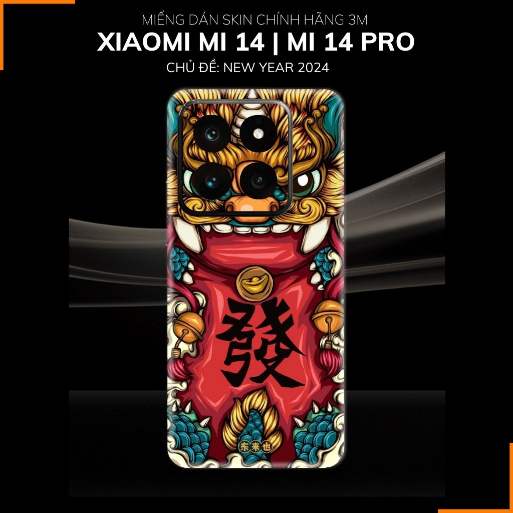 Dán skin điện thoại Xiaomi Mi 14 , Mi 14 Pro full body và camera nhập khẩu chính hãng USA in hình NEW YEAR 2024 - SKD Q30 phụ kiện điện thoại huỳnh tân store