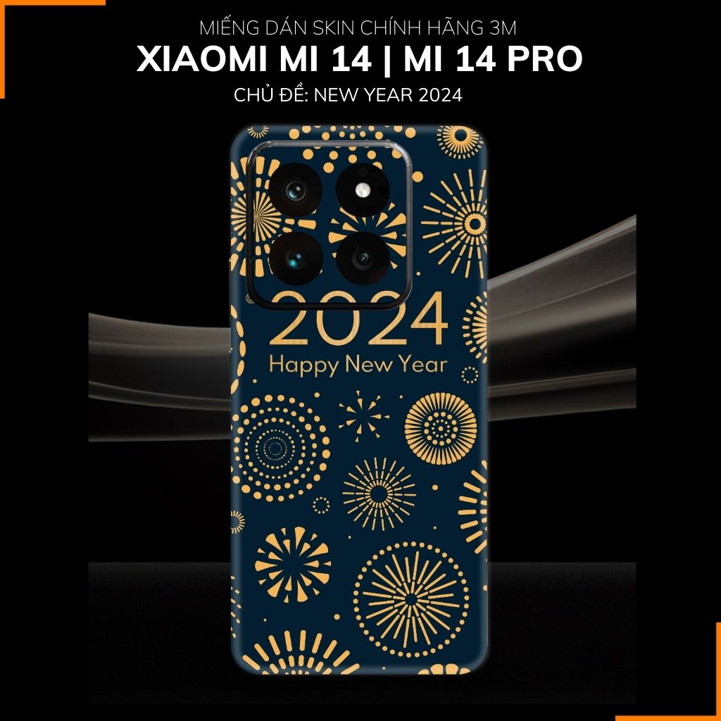 Dán skin điện thoại Xiaomi Mi 14 , Mi 14 Pro full body và camera nhập khẩu chính hãng USA in hình NEW YEAR 2024 - SKD Q11 phụ kiện điện thoại huỳnh tân store