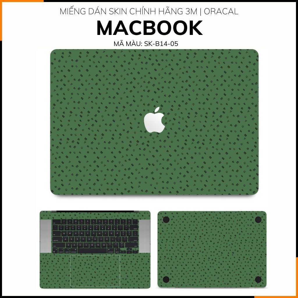 Dán skin macbook pro, macbook air chính hãng 3M nhập khẩu USA - SKIN 3M - MACBOOK - MANY STICKER GREEN - SK-B14-05 phụ kiện điện thoại huỳnh tân store