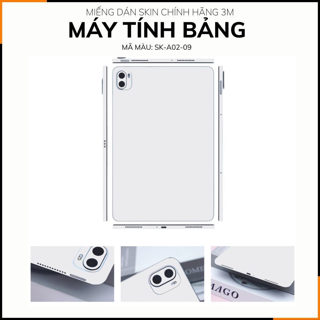 Dán skin máy tính bảng xiaomi, huawei, oppo, lenovo, google, microsoft, vivo  full body và camera chính hãng ORAFOL nhập khẩu từ ĐỨC MÁY TÍNH BẢNG  - PASTEL WHITE -  SK A02 09 phụ kiện điện thoại huỳnh tân store