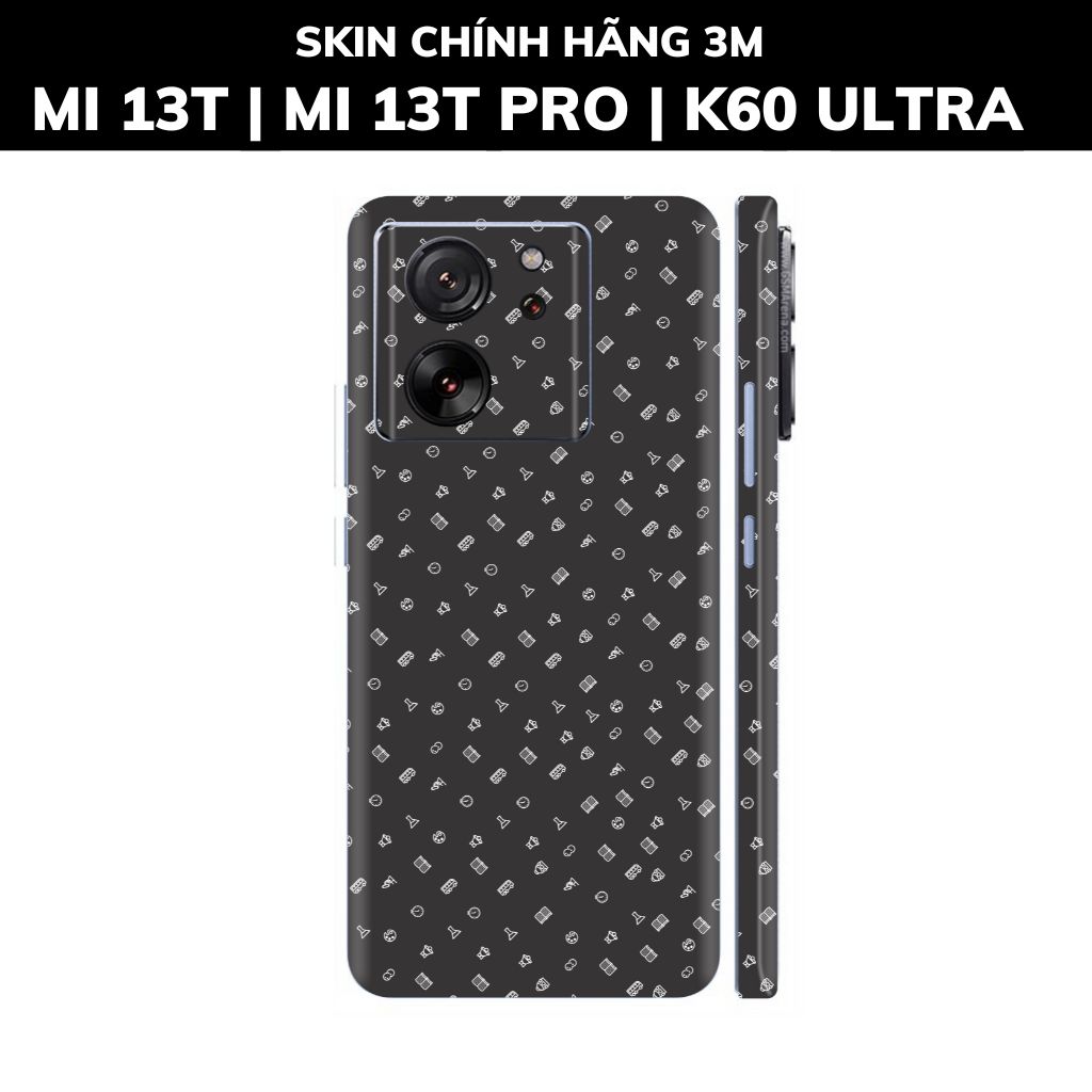 Dán skin điện thoại Mi 13T | Mi 13T Pro  | K60 Ultra full body và camera nhập khẩu chính hãng USA phụ kiện điện thoại huỳnh tân store - MANY STICKER BLACK - Warp Skin Collection