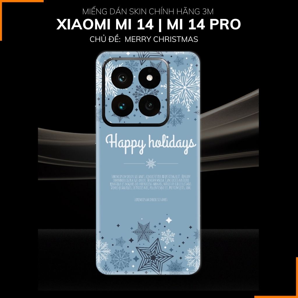 Dán skin điện thoại Xiaomi Mi 14 , Mi 14 Pro full body và camera nhập khẩu chính hãng USA in hình MERRY CHRISTMAS - SKD P13 phụ kiện điện thoại huỳnh tân store