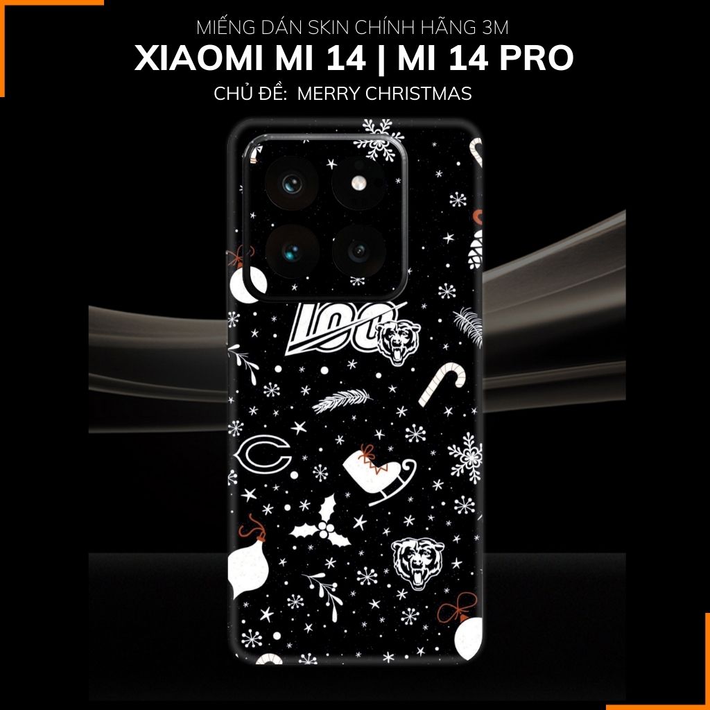 Dán skin điện thoại Xiaomi Mi 14 , Mi 14 Pro full body và camera nhập khẩu chính hãng USA in hình MERRY CHRISTMAS - SKD P17 phụ kiện điện thoại huỳnh tân store