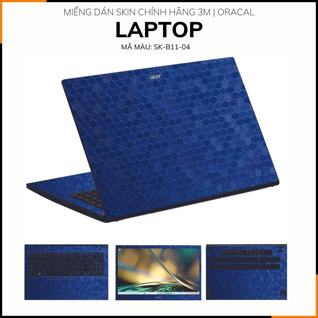 Dán skin laptop asus, dell , acer, hp, msi chính hãng ORAFOL nhập khẩu ĐỨC - SKIN 3M - LAPTOP - HONEYCOMB BLUE - SK-B11-04 phụ kiện điện thoại huỳnh tân store